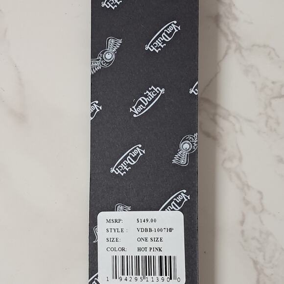 NEW Von Dutch Hot Pink Bowling Bag Purse with Shoulder Strap - Picture 6 of 8